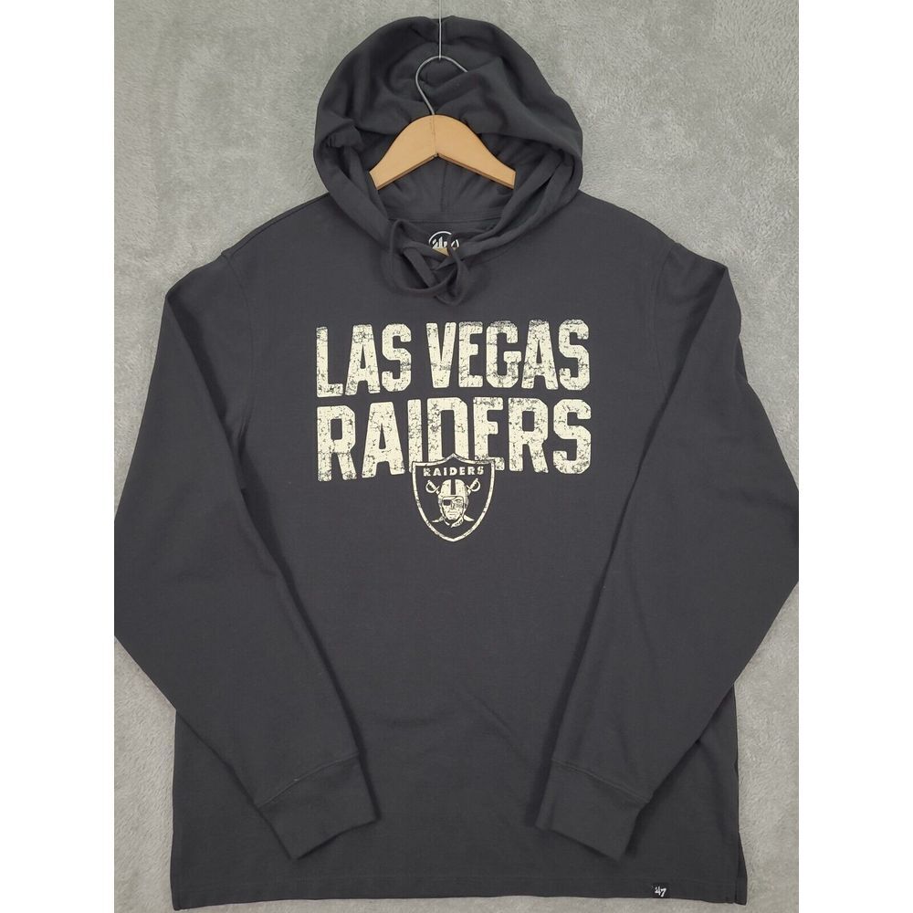 Black Las Vegas Raiders Box Out Headline Pullover Hoodie Mens Large‎ 47' Brand